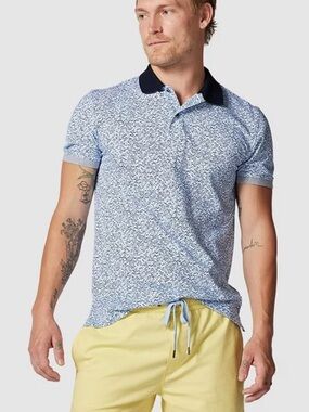 Rodd & Gunn Ocean Wave Print Slim Fit Polo Shirt